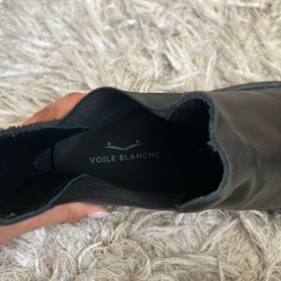 NWOB Voile Blanche Tweed 09 Black Calfskin Leather Chelsea Boots size 40 US 10 - Picture 13 of 14